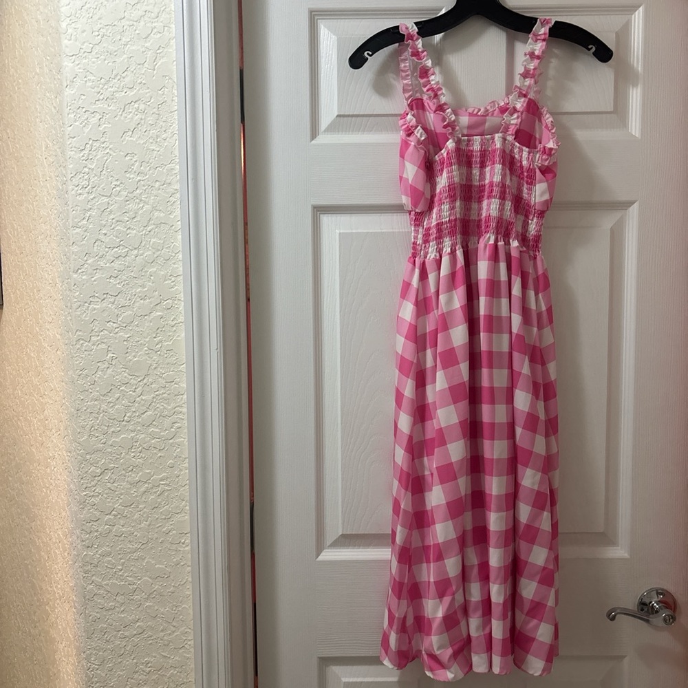 Barbie Pink and White Gingham Dress - Picture 3 of 3